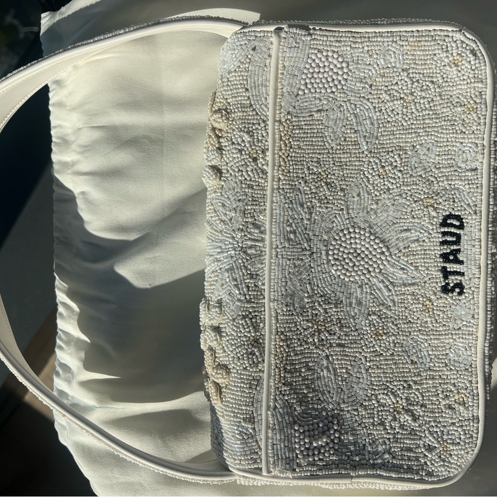 STAUD | NWT Tommy Beaded Shoulder Bag Garden Party - Picture 3 of 6